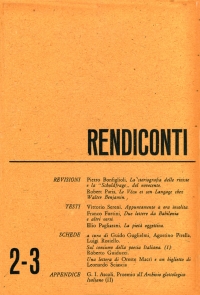 Rendiconti, Fascicolo 2-3 &ndash; Settembre 1961